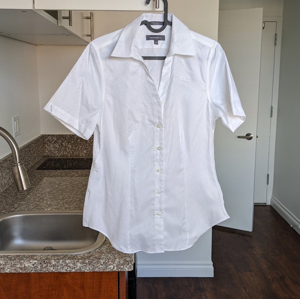 Cole Haan Wrinkle Free Cotton Sateen Blouse